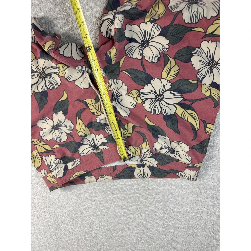 Faherty Swim Trunks Shorts Mens Large Red Floral Hawaiian Tropical Beach‎ Surf
